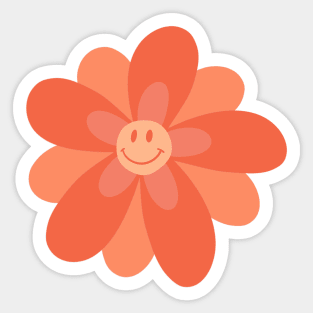 Bright and Cheerful Flower Smiley Face Sticker